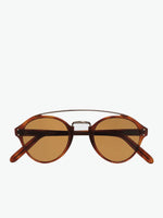Cutler and Gross Oval-Frame Tortoiseshell Acetate Sunglasses | C