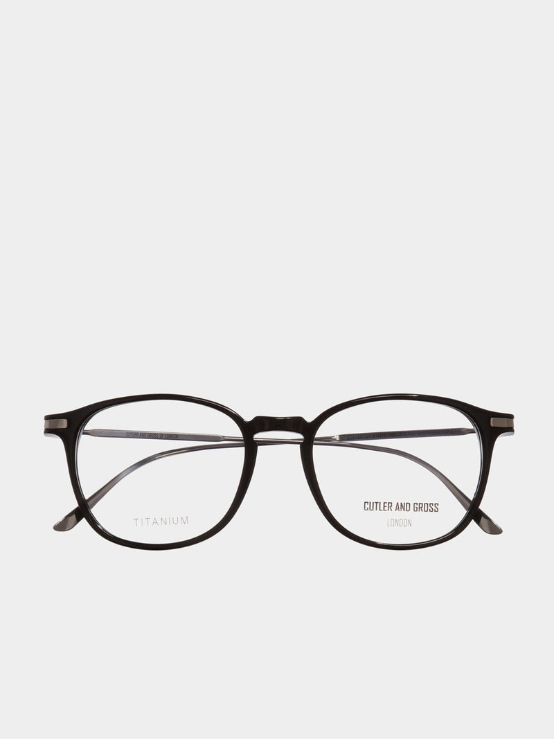 Cutler and Gross Round-Frame Black Acetate Optical Glasses
