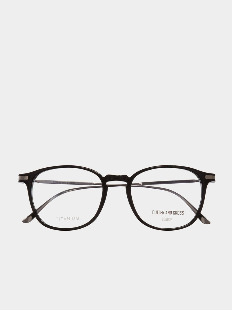 Cutler and Gross Round-Frame Black Acetate Optical Glasses | C