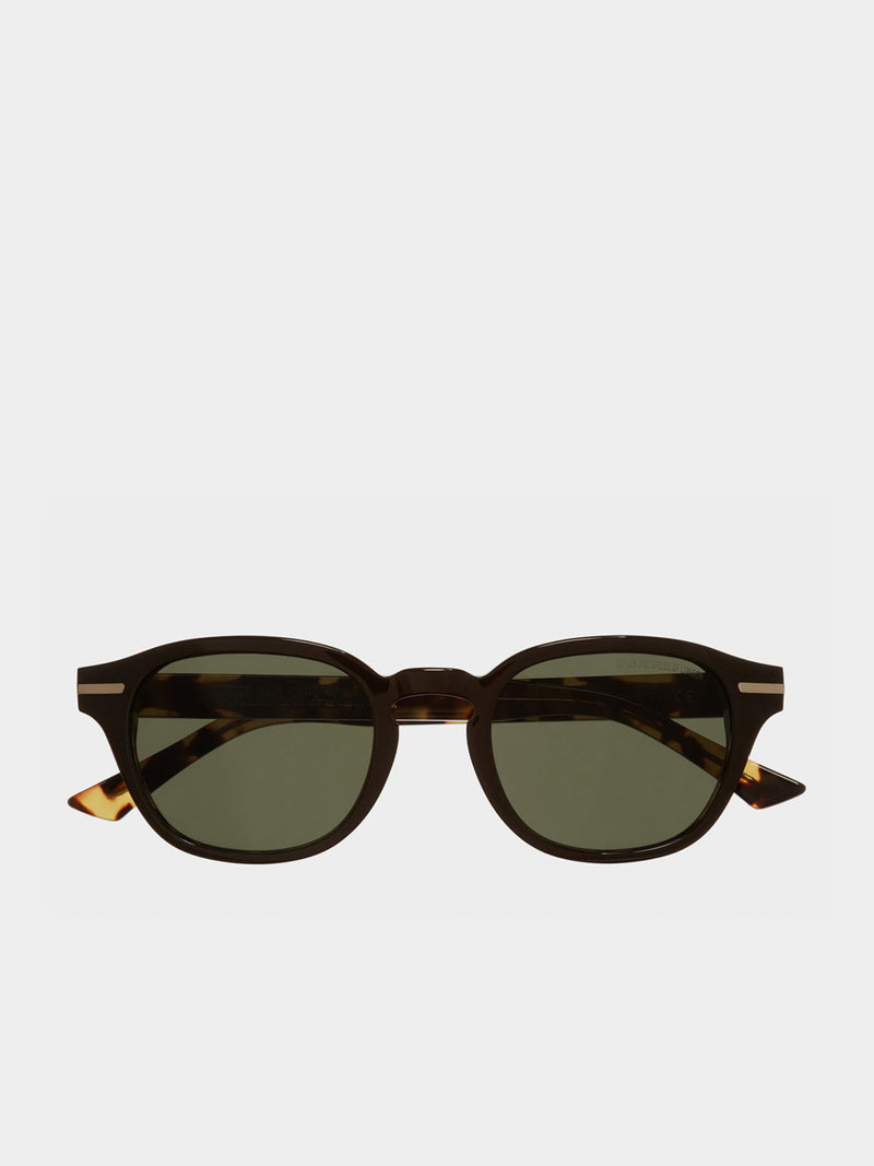 Cutler and Gross Round-Frame Black Taxi and Camo Acetate Sunglasses | C