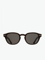 Cutler and Gross Round-Frame Black Taxi Acetate Sunglasses | A
