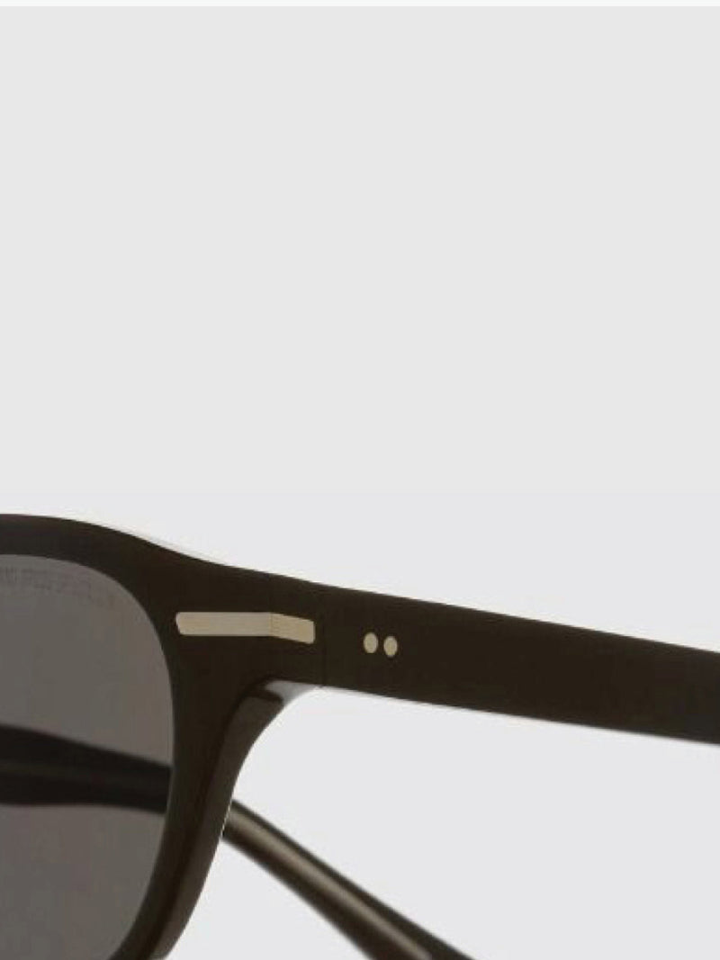 Cutler and Gross Round-Frame Black Taxi Acetate Sunglasses | D