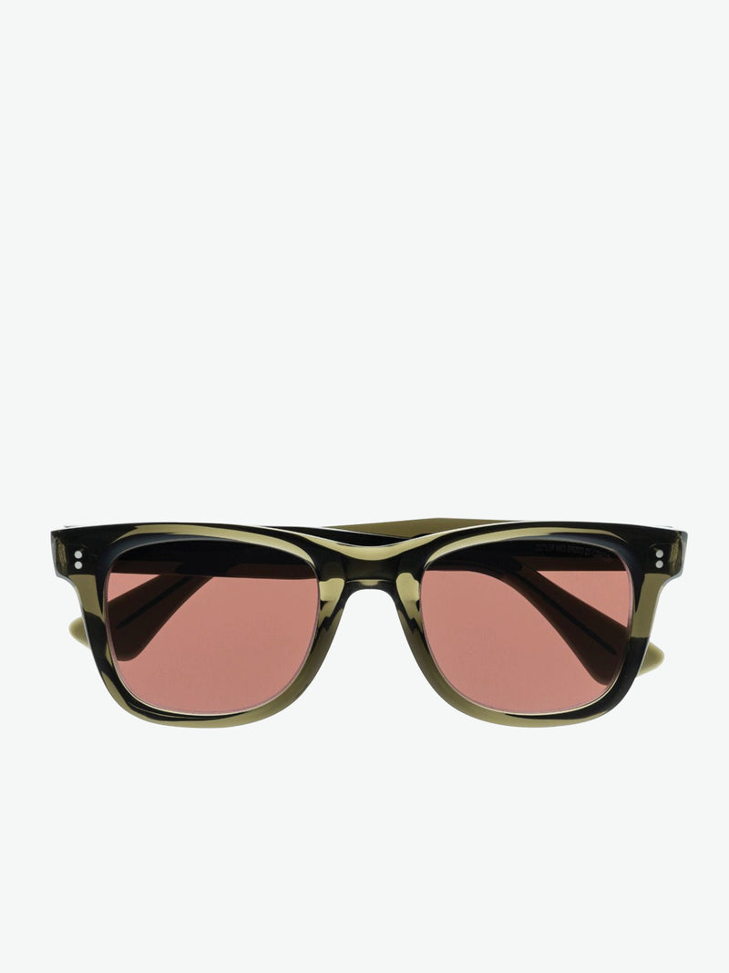 Cutler and Gross Square-Frame Olive Acetate Sunglasses