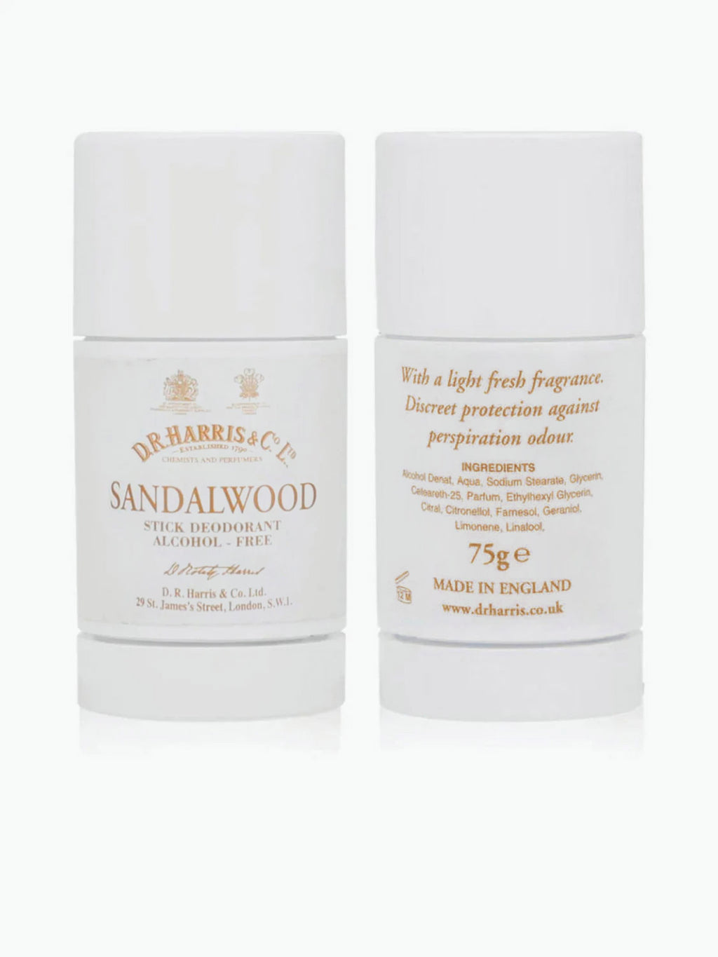 D.R. Harris Sandalwood Alcohol-Free Antiperspirant Deodorant Stick | B