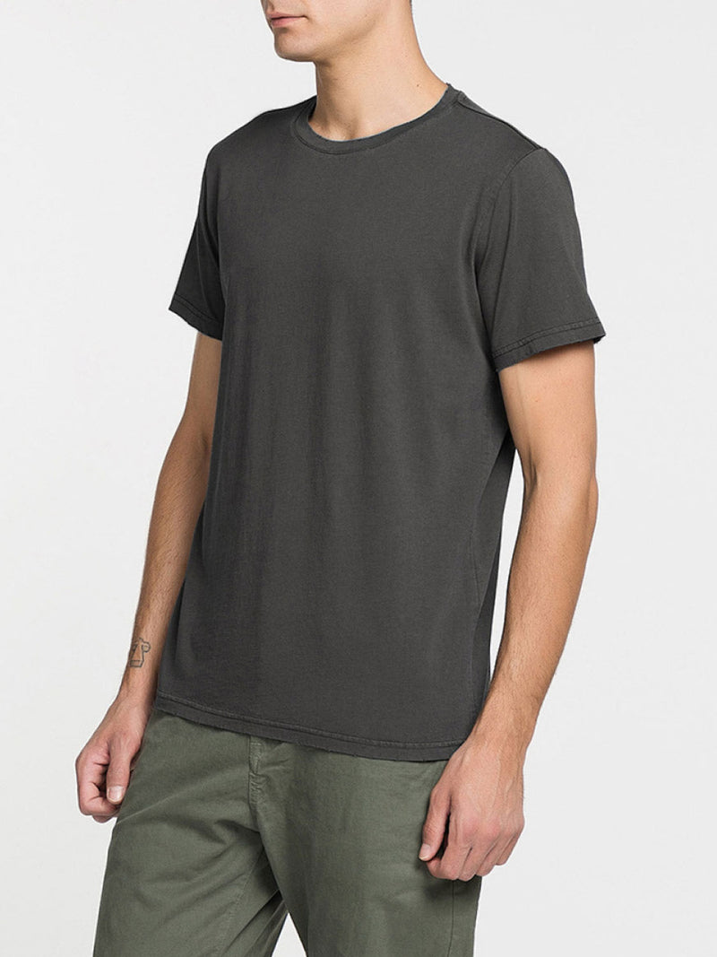 Distressed Crewneck Regular Fit Organic Cotton T-shirt Grey