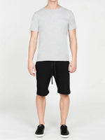 Distressed Lyocell Blend Jersey Shorts Black | E