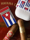 Elie Bleu Small Cuban Flags Double Cigar Case