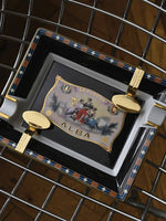 Elie Bleu Flor de Alba Porcelain Ashtray Black