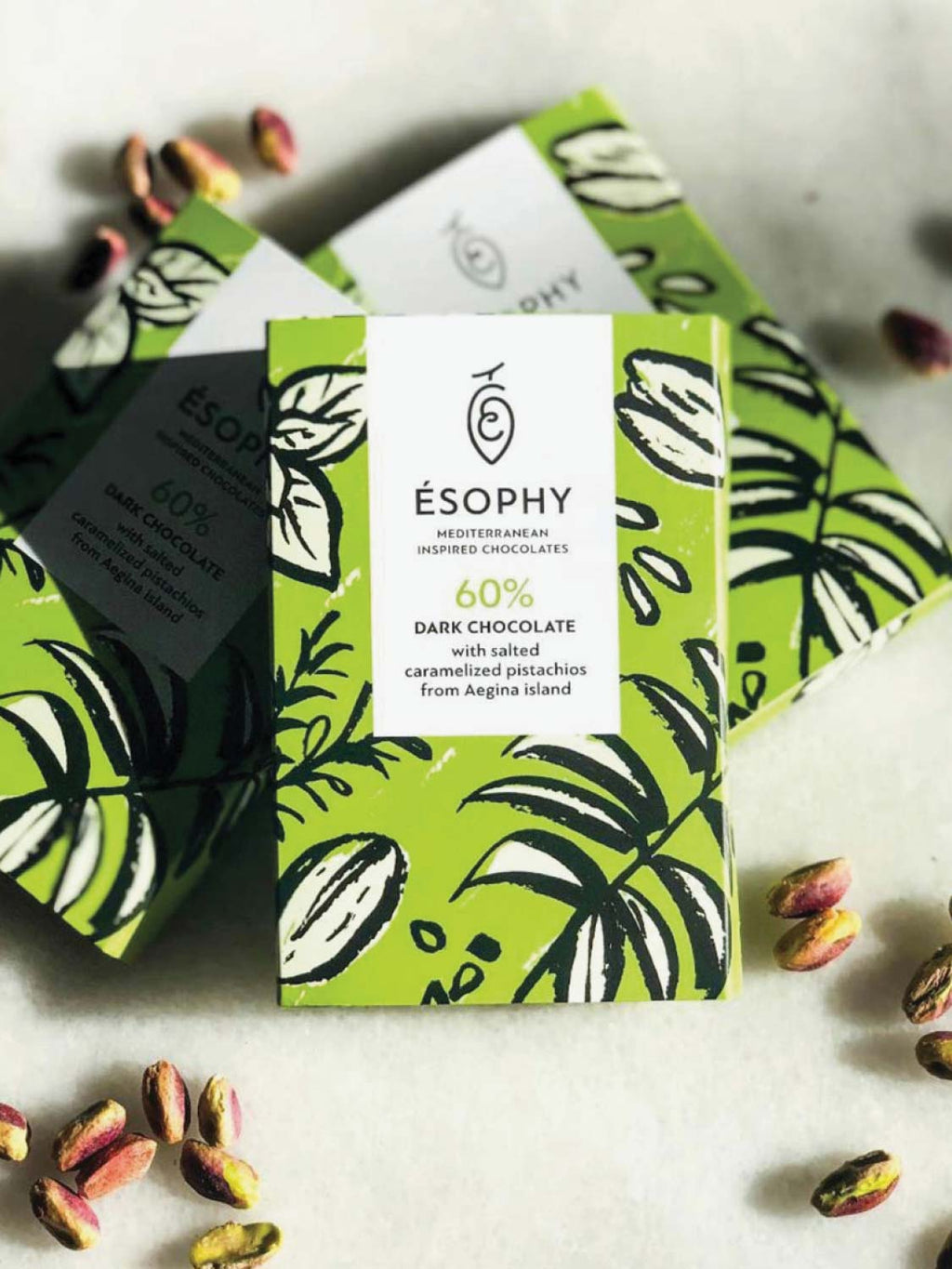 Esophy Salted Caramelized Pistachios Dark Chocolate | B