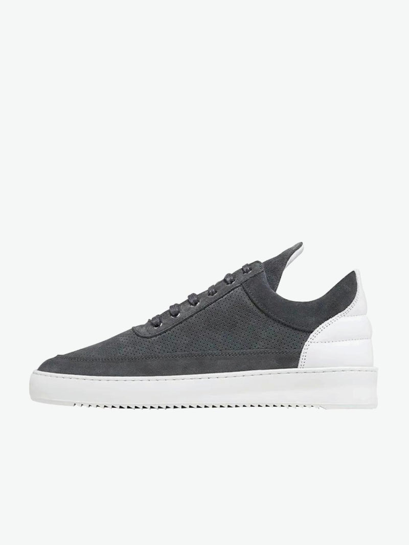 Filling Pieces Low Top Ripple Perforated Dark Grey