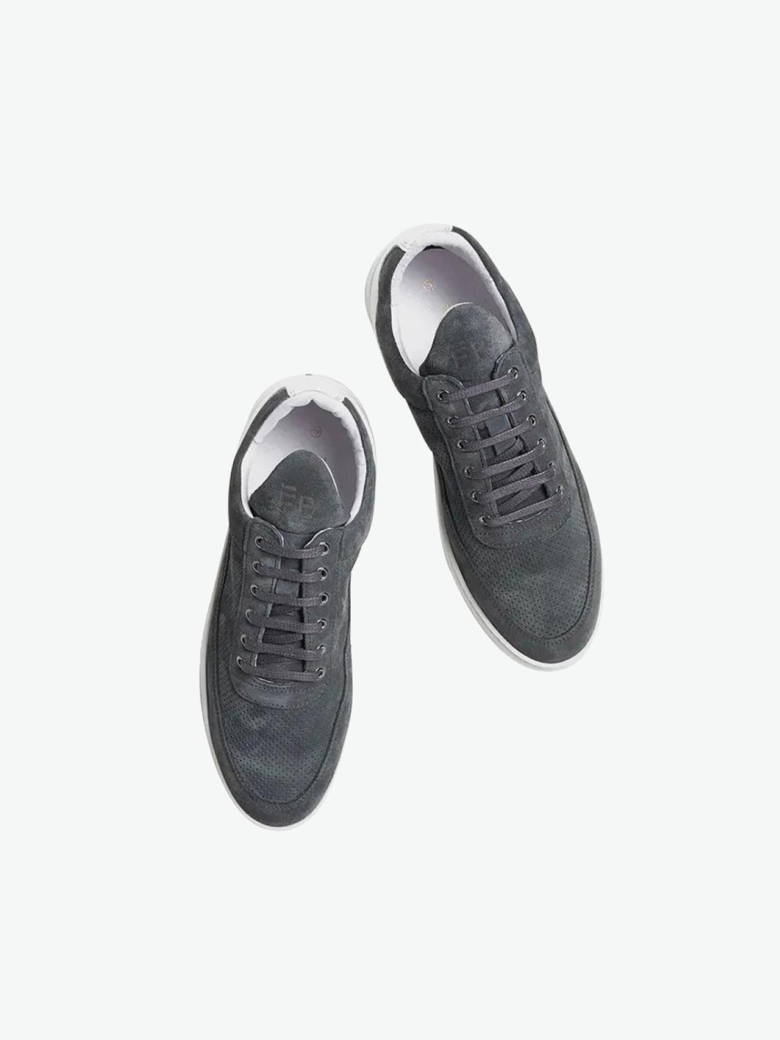 Low top ripple outlet suede perforated cement grey
