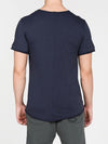 Organic Cotton Crew Neck Garment Dyed T-shirt Navy Blue | D