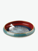 Ginori 1735 Round Vide Poche With White Rabbit