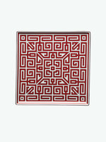 Ginori 1735 Vide Poche Squared Plate Labirinto Scarlatto