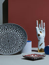 Ginori 1735 Vide Poche Squared Plate Labirinto Scarlatto