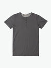 Grandad Collar Organic Cotton T-shirt Light Grey | A