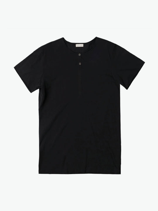 The Project Garments Grandad Organic Cotton T-shirt Black