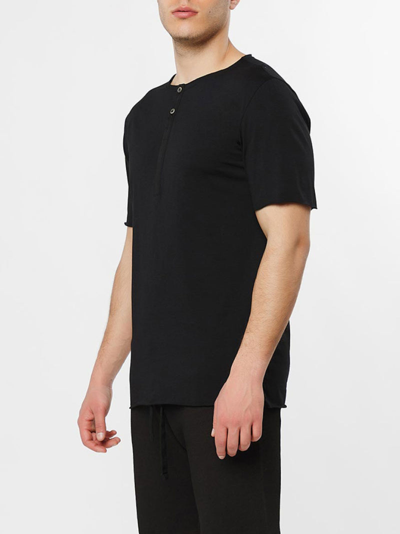 Grandad Organic Cotton T-shirt Black | C