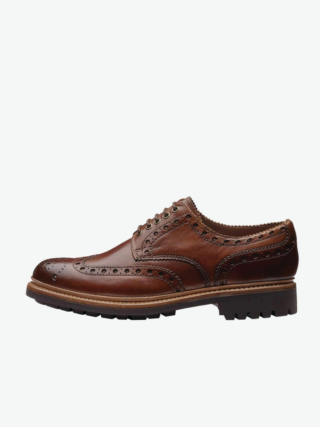 Grenson Archie Goodyear Tan Oxford Brogue Leather Shoes | The Project Garments - A
