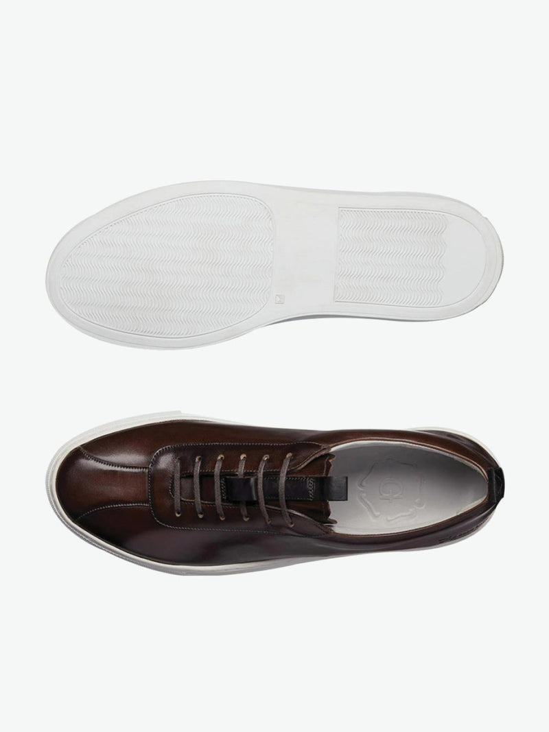 Grenson Sneaker 1 | Brown Hand Painted Leather Oxford Sneaker | The Project Garments - C