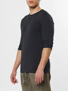Henley Organic Cotton Long Sleeve T-shirt Charcoal Grey | C