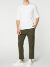 Henley Organic Cotton Long Sleeve T-shirt White | F