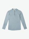 Henley Organic Cotton Slub Long Sleeve T-shirt Ice Grey | A