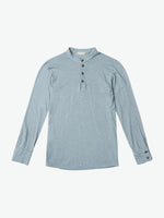 Henley Organic Cotton Slub Long Sleeve T-shirt Ice Grey | A