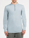Henley Organic Cotton Slub Long Sleeve T-shirt Ice Grey | B