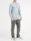 Henley Organic Cotton Slub Long Sleeve T-shirt Ice Grey | D
