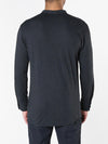Henley Organic Cotton Slub Long Sleeve T-shirt Charcoal Grey | D