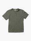 Organic Cotton Short Sleeve Henley T-shirt Khaki | A