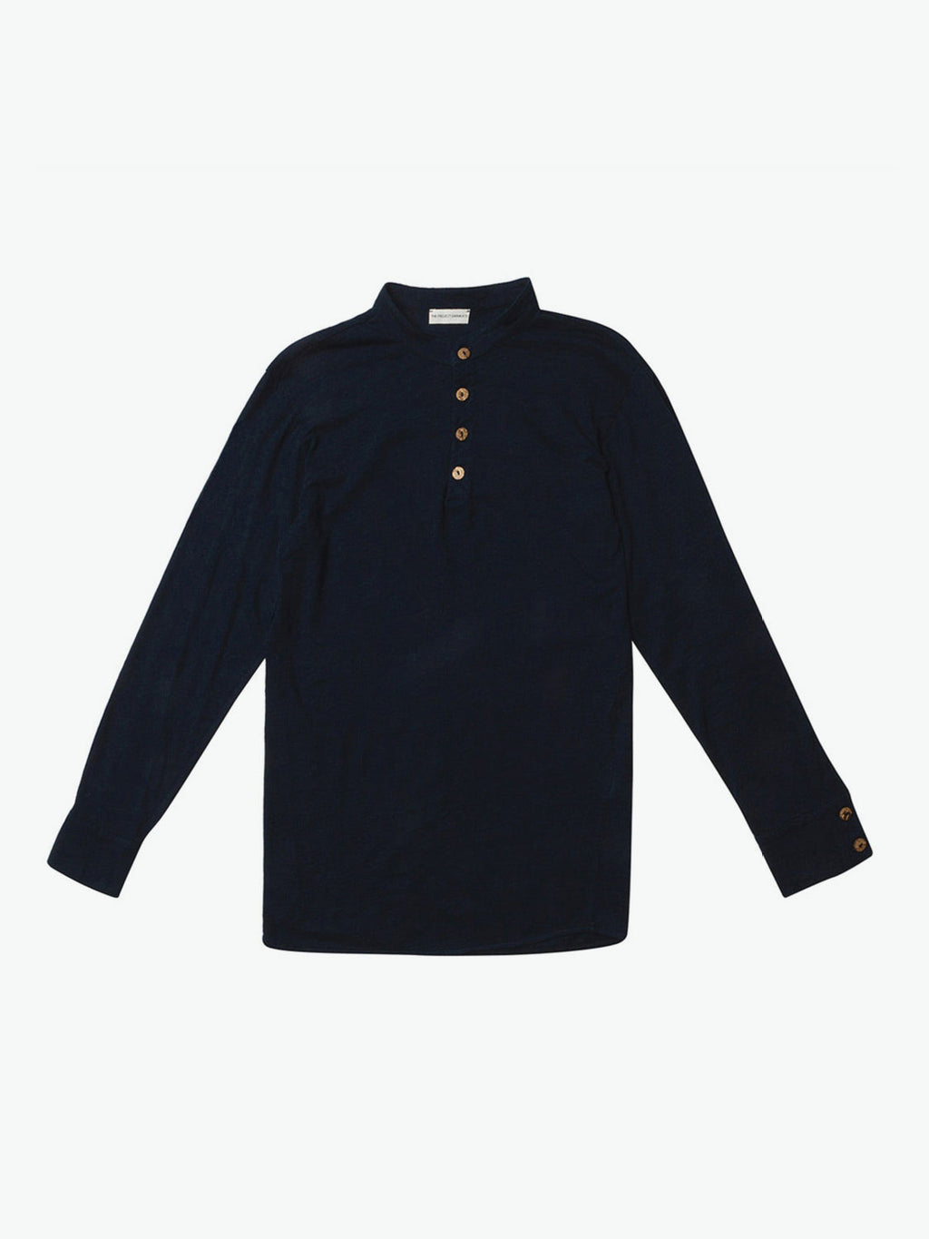 Henley Supima Cotton Long Sleeve T-shirt Navy Blue | A