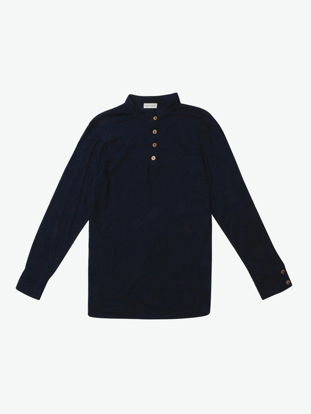 Henley Supima Cotton Long Sleeve T-shirt Midnight Blue | A