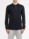 Henley Supima Cotton Long Sleeve T-shirt Midnight Blue | B