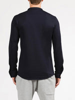 Henley Supima Cotton Long Sleeve T-shirt Midnight Blue | C