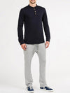 Henley Supima Cotton Long Sleeve T-shirt Midnight Blue | D