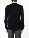 Henley Supima Cotton Long Sleeve T-shirt Navy Blue | D