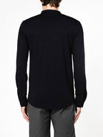 Henley Supima Cotton Long Sleeve T-shirt Navy Blue | D