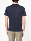 Organic Cotton Short Sleeve Henley T-shirt Navy Blue | D