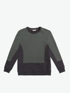 Horizontal Color Block Crew Neck Sweatshirt Khaki | A