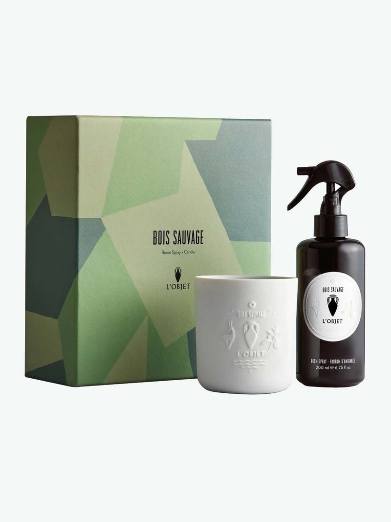 L' Objet Bois Sauvage Room Spray and Candle Gift Set