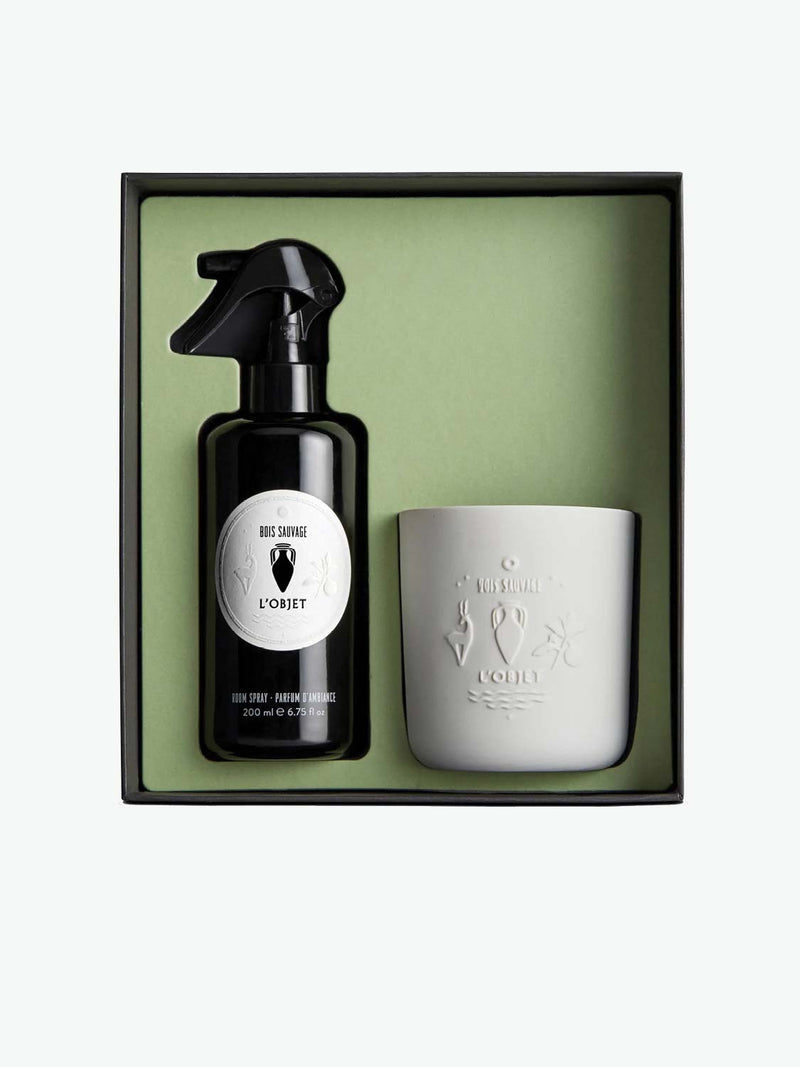 L' Objet Bois Sauvage Room Spray and Candle Gift Set