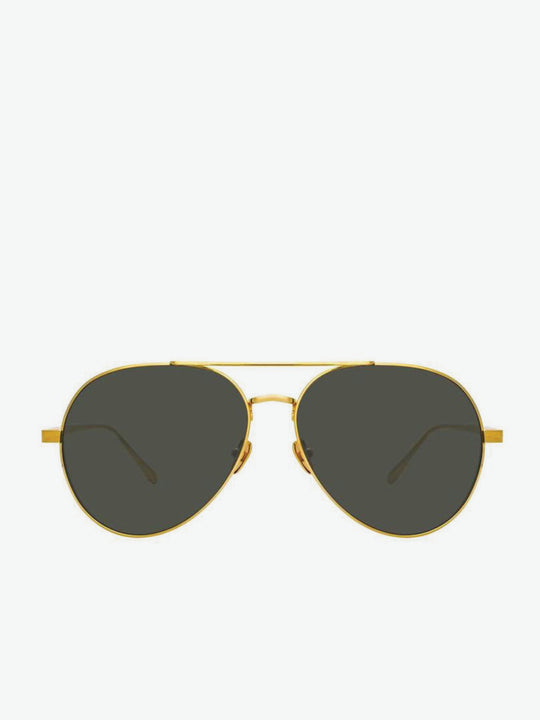 Linda Farrow Gold Aviator Sunglasses | A