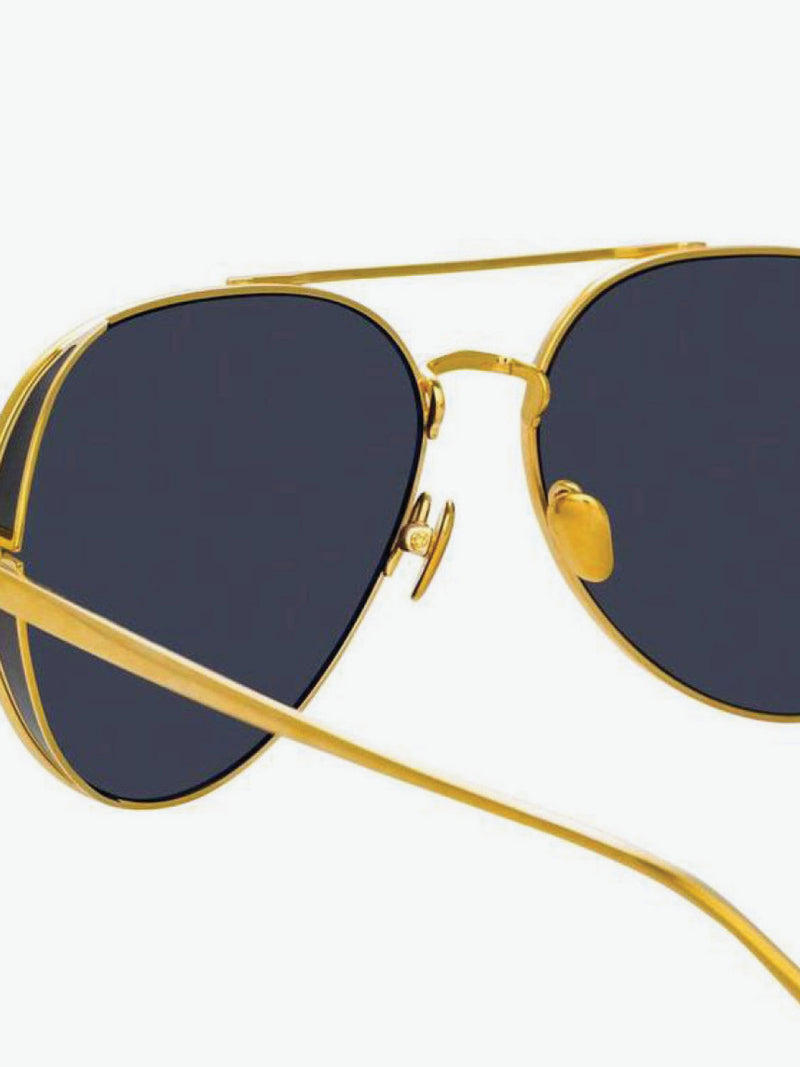 Linda Farrow Gold Aviator Sunglasses | C