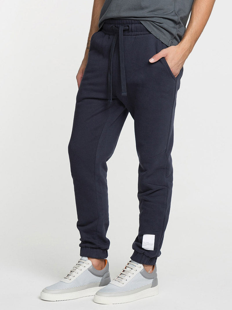 Logomania Regular Fit Cotton Sweatpants Navy Blue | C