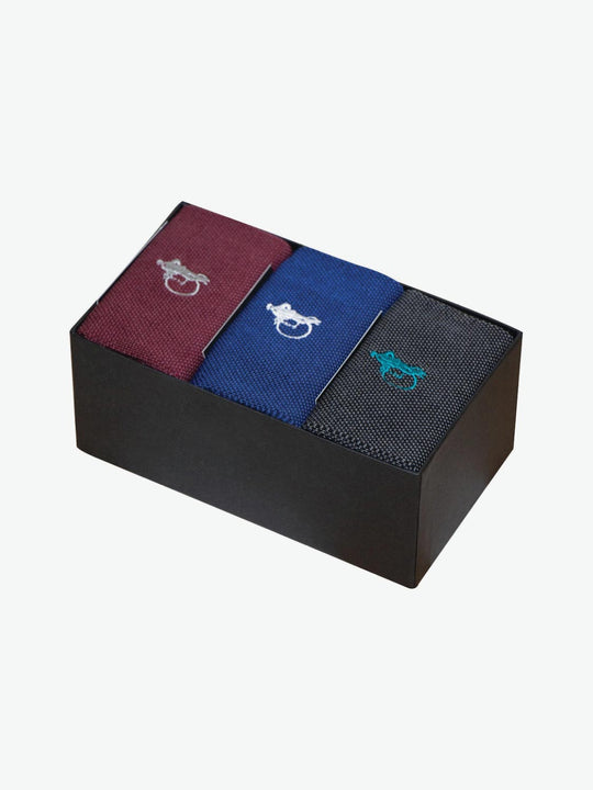 London Sock Co Gift Pack Greenwich Fine Spot Collection - A