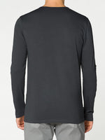 Henley Organic Cotton Long Sleeve T-shirt Asphalt Grey | C