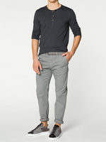 Henley Organic Cotton Long Sleeve T-shirt Asphalt Grey | F