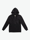 Loopback Cotton-Jersey Zip-Up Hoodie Black | A